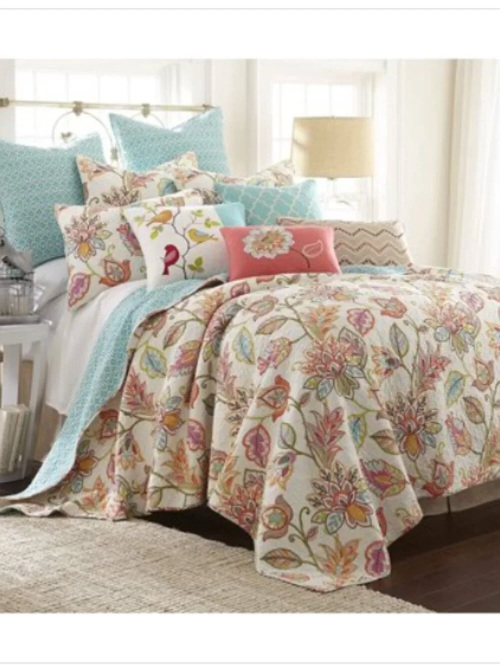 Levtex Home - Sophia Quilt Set - Full/Queen Quilt (88x92in.) + Two Standard Pill